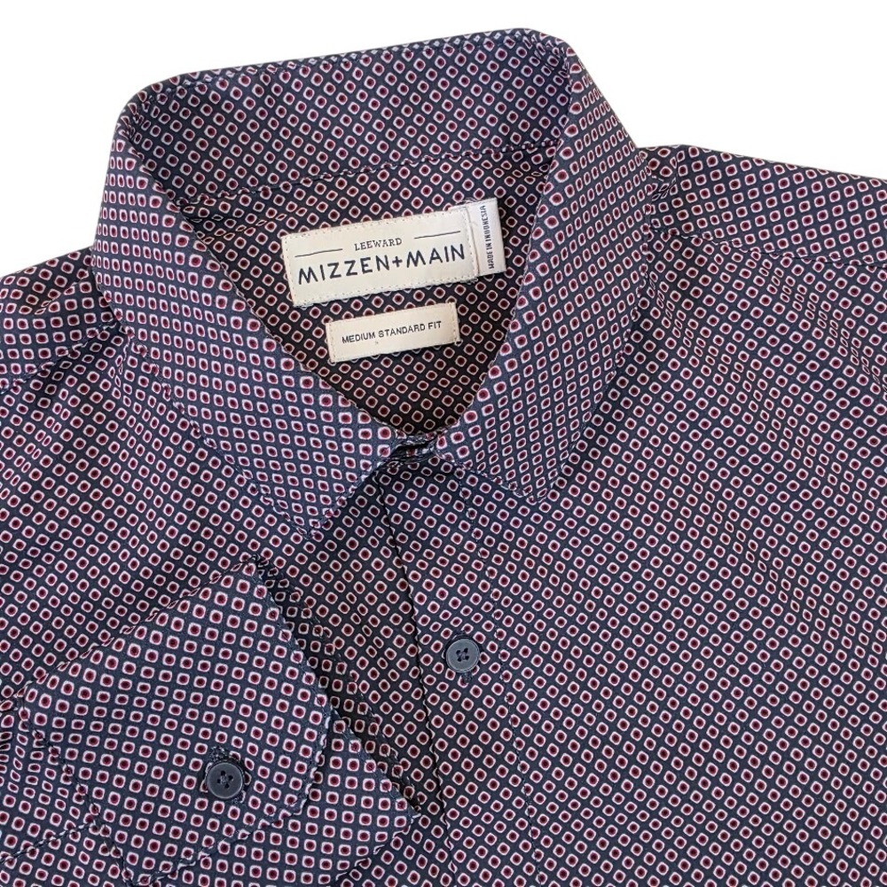 Mizzen+Main Men’s Purple Geometric Dress Shirt